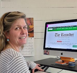 Publisher Anne Adams of The Recorder in the mountain town of Monterey, Virginia