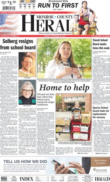 The Monroe County Herald is a 5,200-circulation newspaper in Sparta, Wisconsin, that comes out on Mondays and Thursdays The Monroe County Herald is a 5,200-circulation newspaper in Sparta, Wisconsin, that comes out on Mondays and Thursdays