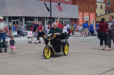 Bill Blauvelt cruises for news in his three-wheeler on the streets of downtown Superior. Bill Blauvelt cruises for news in his three-wheeler on the streets of downtown Superior.