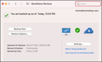 My computers are connected to Backblaze, which creates a continuous backup of all my files “in the cloud.” My computers are connected to Backblaze, which creates a continuous backup of all my files “in the cloud.”