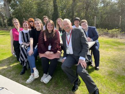 A group of students from the University of South Carolina School of Journalism and Mass Communication traveled to Walterboro to cover the sights and sounds around town and gather reactions to the trial. Pictured from left: (front row) Abby Foncannon, Margaret Walker, Taylor Kaye Beltz, Jay Bender, (back row) Caroline Barry, Eileen Waddell, Wade Rainey, Grace Brown, Raymond Escoto and G.E. Hinson. (Photo by Teri Saylor) A group of students from the University of South Carolina School of Journalism and Mass Communication traveled to Walterboro to cover the sights and sounds around town and gather reactions to the trial. Pictured from left: (front row) Abby Foncannon, Margaret Walker, Taylor Kaye Beltz, Jay Bender, (back row) Caroline Barry, Eileen Waddell, Wade Rainey, Grace Brown, Raymond Escoto and G.E. Hinson. (Photo by Teri Saylor)