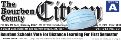 Soon after Kentucky Gov. Andy Beshear issued a mask mandate, the Bourbon County Citizen signified the order. Soon after Kentucky Gov. Andy Beshear issued a mask mandate, the Bourbon County Citizen signified the order.
