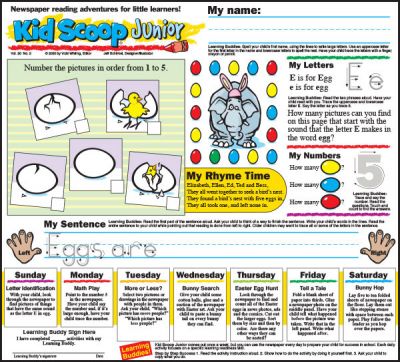 Publish Kid Scoop Junior, a half-page weekly feature with fun reading and math activities for the whole week. Take a look! Publish Kid Scoop Junior, a half-page weekly feature with fun reading and math activities for the whole week. Take a look!