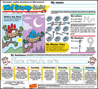 Publish Kid Scoop Junior, a half-page weekly feature with fun reading and math activities for the whole week. Take a look! Publish Kid Scoop Junior, a half-page weekly feature with fun reading and math activities for the whole week. Take a look!