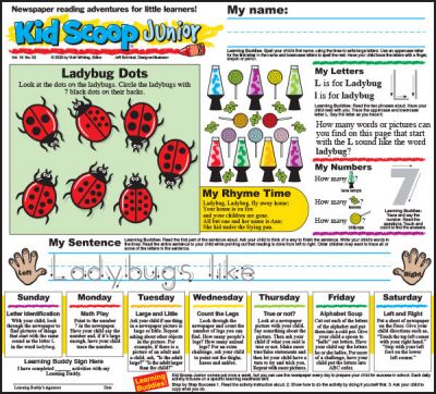 Publish Kid Scoop Junior, a half-page weekly feature with fun reading and math activities for the whole week. Take a look! Publish Kid Scoop Junior, a half-page weekly feature with fun reading and math activities for the whole week. Take a look!