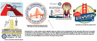 Andrew Ingenito s logo was chosen as the winning graphic for the upcoming 136th Annual Convention & Trade Show in San Francisco, California, Oct. 6-8, 2022. Ingenito is the production manager of The Long Island Advance, The Suffolk County News and The Islip Bulletin in Smithtown, New York.