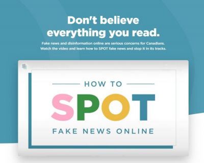 The drill, according to its creators, is to ask four questions when you SPOT or suspect questionable news and information online:

S: Is this a credible Source? Check the source of the article and be skeptical.

P: Is the Perspective biased? Think critically and look for varying viewpoints on an issue.

O: Are Other sources reporting the same story? Be your own fact-checker and verify the validity of the story.

T: Is the story Timely? Check the date the story was published. “Sometimes, stories use old information to take advantage of a timely occurrence.”