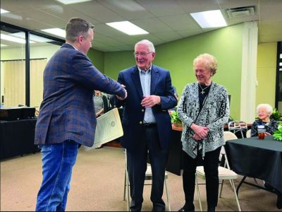 Wise County Judge JD Clark issuing a proclamation making January 6, 2023, Roy and Jeannine Eaton Day in Wise County. (PROVIDED)