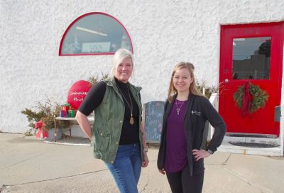Amy Johnson and co-worker Kelsi McGee in front of the Springview Herald office in Springview, Nebraska. Amy Johnson and co-worker Kelsi McGee in front of the Springview Herald office in Springview, Nebraska.